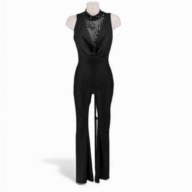 MONO ESCOTE TUL LENTEJUELAS NEGRO