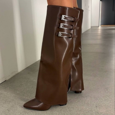 BOTA ALTA HEBILLAS CHOCO