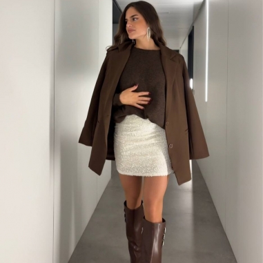 FALDA LENTEJUELAS PERLADA