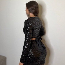 TOP LENTEJEULAS LAZADA NEGRO