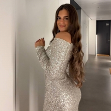 VESTIDO LENTEJUELAS PLATA