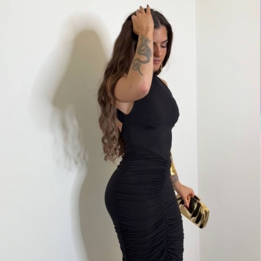 PREVENTA VESTIDO FRUNCIDO MIDI NEGRO