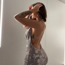 VESTIDO LENTEJUELAS TAUPÉ