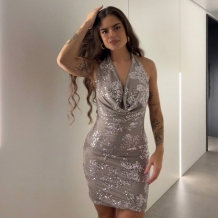 VESTIDO LENTEJUELAS TAUPÉ 2