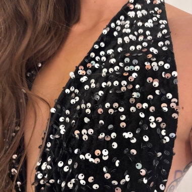MONO ESCOTE LENTEJUELA NEGRO