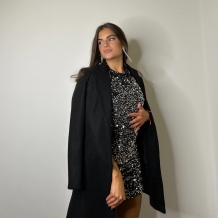 ABRIGO PAÑO CORTO NEGRO