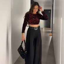 TOP LENTEJUELAS NEGRO/VINO