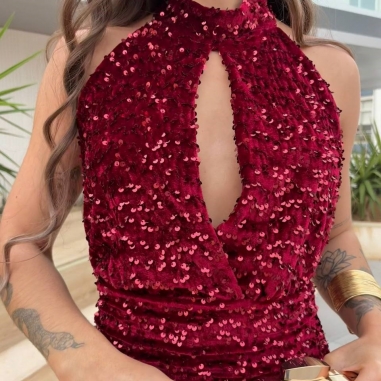 VESTIDO WEST ESCOTE VINO