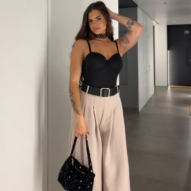 PANTALÓN PALAZZO BEIGE