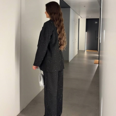 CONJUNTO TRAJE TACHAS NEGRO