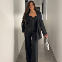 CONJUNTO TRAJE TACHAS NEGRO