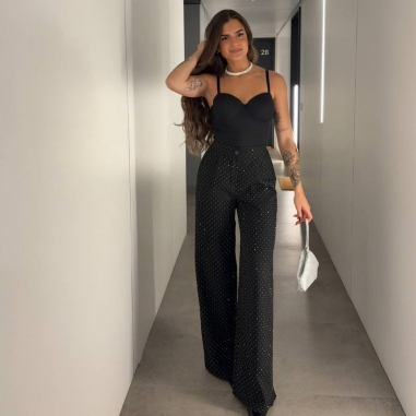 CONJUNTO TRAJE TACHAS NEGRO