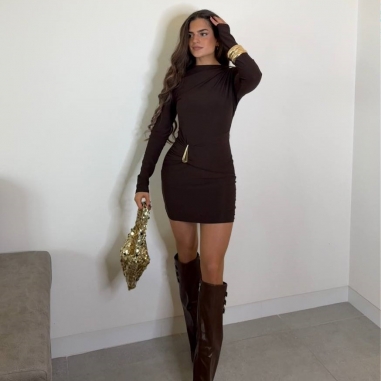 VESTIDO LÁGRIMA CHOCO