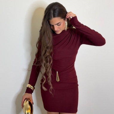 VESTIDO LÁGRIMA BURDEOS