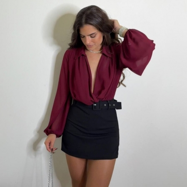 FALDA PANTALÓN CINTURÓN NEGRA