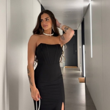 VESTIDO CORSET MIDI NEGRO