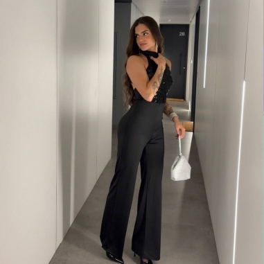 MONO HALTER LENTEJUELA NEGRO