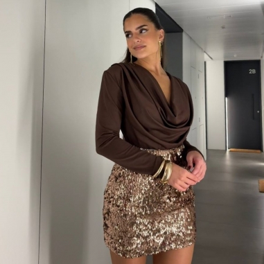 FALDA LENTEJUELAS CHAMPÁN