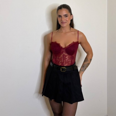 FALDA PANTALÓN TABLAS CON CINTURÓN