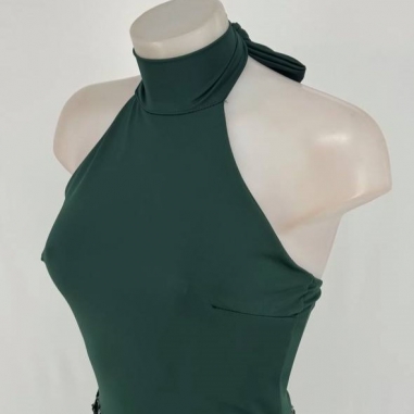 VESTIDO COMBINADO LENTEJUELAS VERDE