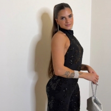 MONO HALTER LENTEJUELAS NEGRO