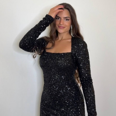 VESTIDO LENTEJUELAS NEGRO