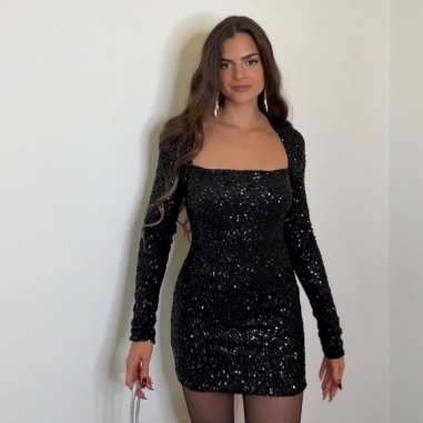 VESTIDO LENTEJUELAS NEGRO