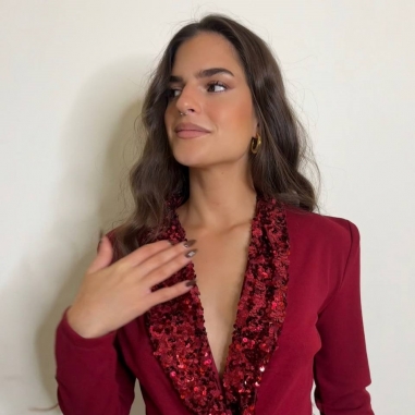 MONO BLAZER SOLAPA LENTEJUELAS VINO