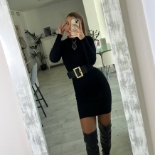 VESTIDO TRENZADO PUNTO NEGRO