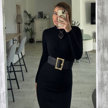 VESTIDO TRENZADO PUNTO NEGRO