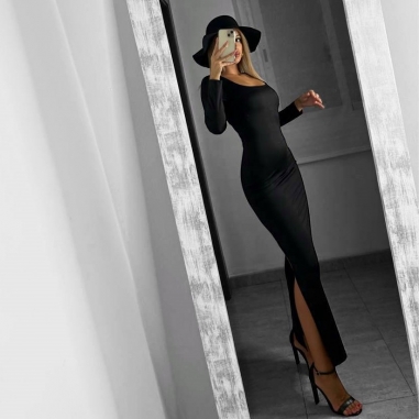 VESTIDO DOBLE LICRA NEGRO