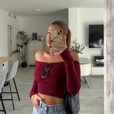 JERSEY TRENZADO BURDEOS