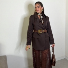 BLAZER LARGA CHOCO OSCURA