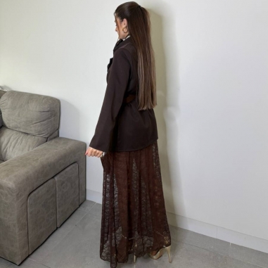 BLAZER LARGA CHOCO OSCURA