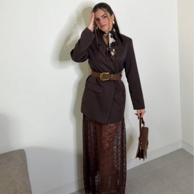 BLAZER LARGA CHOCO OSCURA