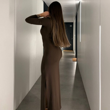 VESTIDO DOBLE LICRA CHOCO