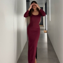 VESTIDO DOBLE LICRA BURDEOS 2