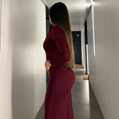 VESTIDO DOBLE LICRA BURDEOS