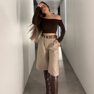 BERMUDA CINTURÓN TAUPÉ