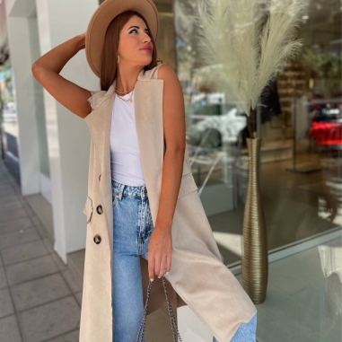 CHALECO CREMA ABOTONADO