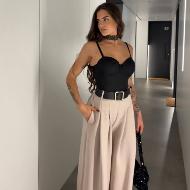 PANTALÓN PALAZZO CREMA