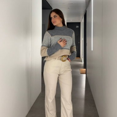 PANTALÓN CAMPANA CREMA