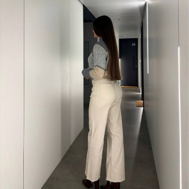 PANTALÓN CAMPANA CREMA