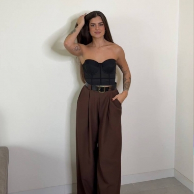 PANTALÓN PALAZZO CHOCO