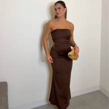 VESTIDO PALABRA DE HONOR CHOCO