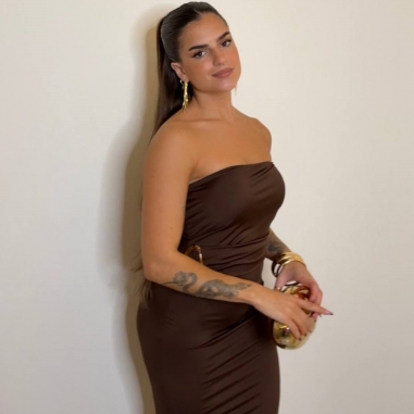 VESTIDO PALABRA DE HONOR CHOCO