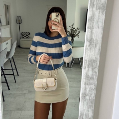 FALDA PANTALÓN CINTURÓN BEIGE