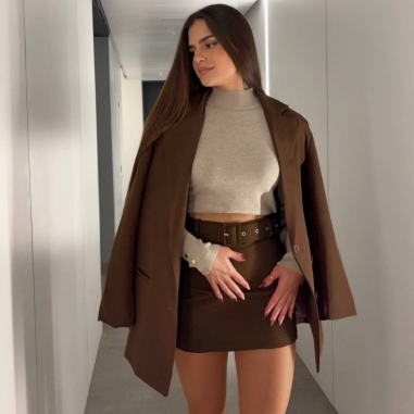 FALDA PANTALÓN CINTURÓN CHOCO