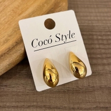 PENDIENTES GOTA ACERO DORADOS