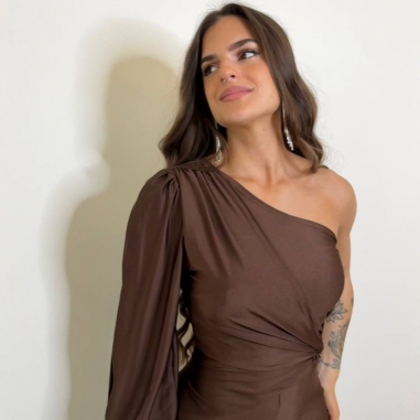 MONO ASIMÉTRICO NUDO CHOCO